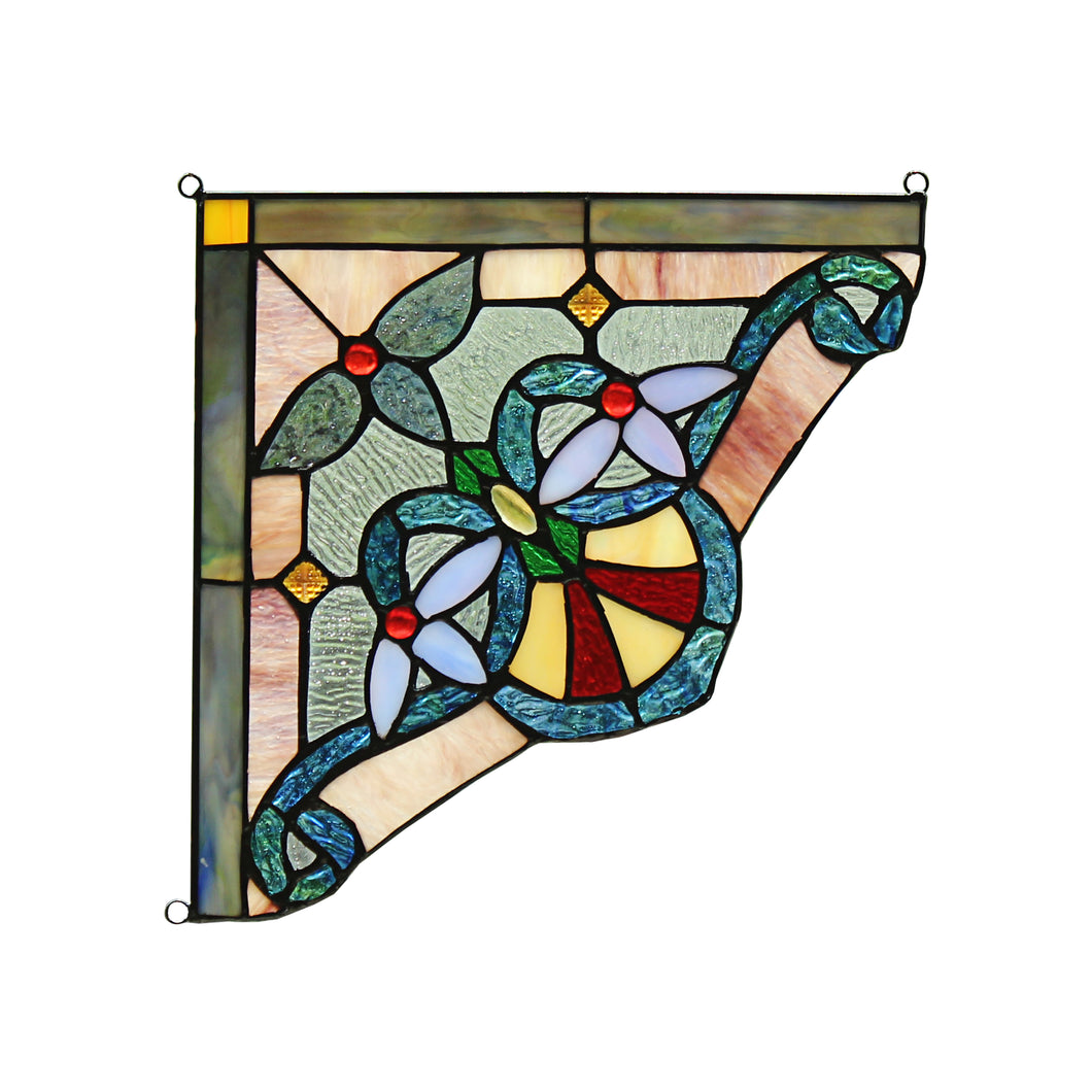 RADIANCE goods Victorian Stained Glass Window Panel 9.8