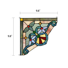 Load image into Gallery viewer, RADIANCE goods Victorian Stained Glass Window Panel 9.8&quot;x9.8&quot;
