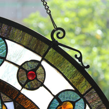 Load image into Gallery viewer, RADIANCE goods Victorian Stained Glass Window Panel 23.5&quot;x23.5&quot;
