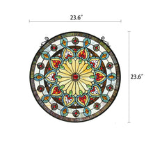 Load image into Gallery viewer, RADIANCE goods Victorian Stained Glass Window Panel 23.5&quot;x23.5&quot;
