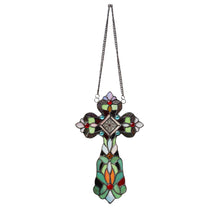 Load image into Gallery viewer, RADIANCE goods Victorian Tiffany-style Stained Glass Window Panel 13&quot; Tall

