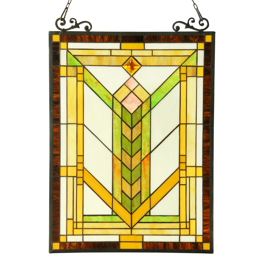 RADIANCE goods Mission Stained Glass Window Panel 18