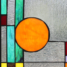 Load image into Gallery viewer, RADIANCE goods Geometric Stained Glass Window Panel 17.5&quot;x25&quot;
