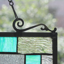 Load image into Gallery viewer, RADIANCE goods Geometric Stained Glass Window Panel 17.5&quot;x25&quot;
