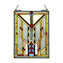 Load image into Gallery viewer, RADIANCE goods Geometric Stained Glass Window Panel 17.5&quot;x25&quot;
