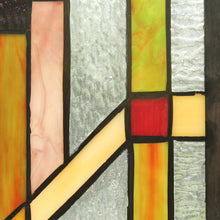Load image into Gallery viewer, RADIANCE goods Geometric Stained Glass Window Panel 17.5&quot;x25&quot;
