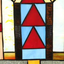 Load image into Gallery viewer, RADIANCE goods Geometric Stained Glass Window Panel 17.5&quot;x25&quot;
