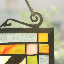 Load image into Gallery viewer, RADIANCE goods Geometric Stained Glass Window Panel 17.5&quot;x25&quot;
