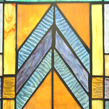 Load image into Gallery viewer, RADIANCE goods Geometric Stained Glass Window Panel 17.5&quot;x25&quot;
