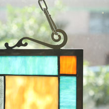 Load image into Gallery viewer, RADIANCE goods Geometric Stained Glass Window Panel 17.5&quot;x25&quot;

