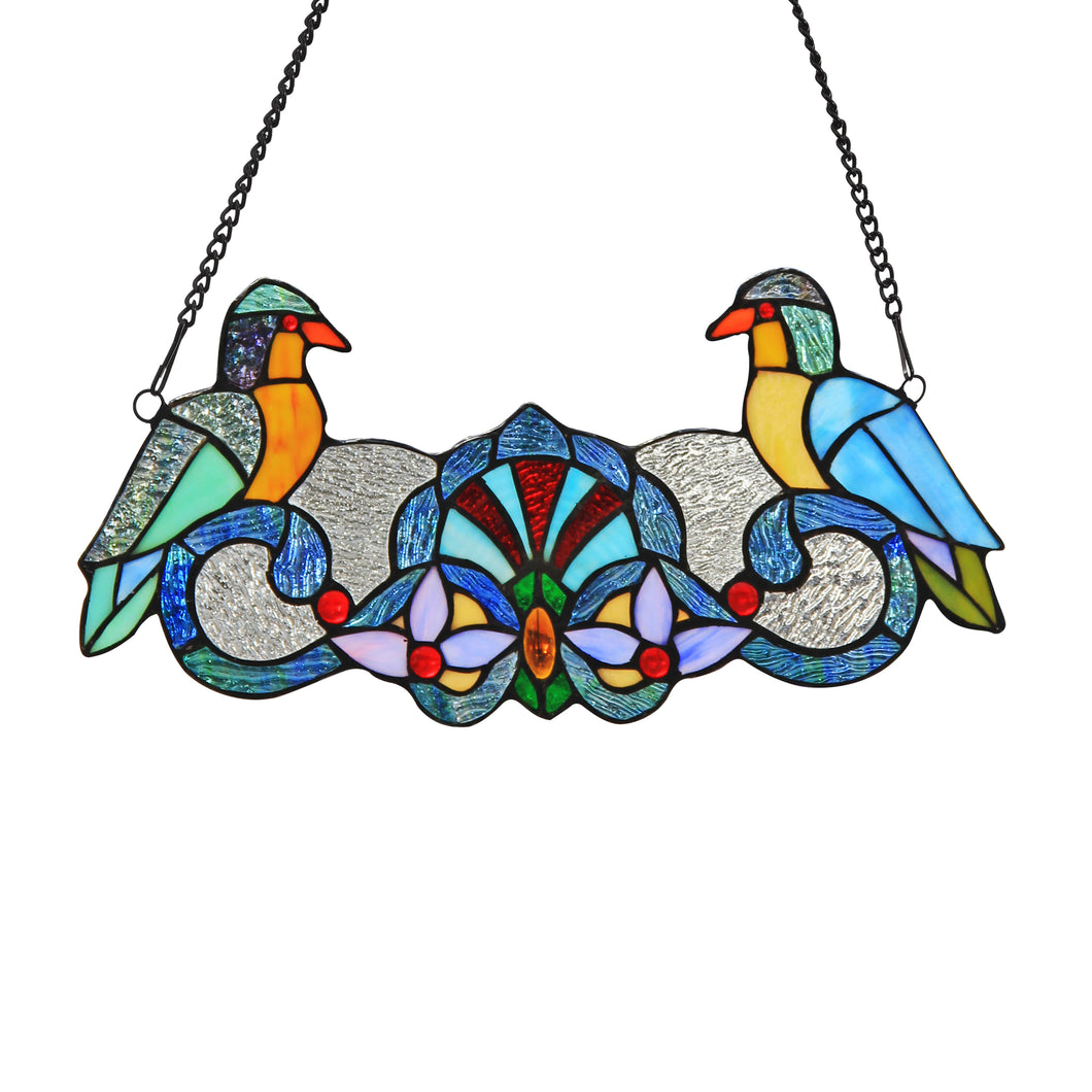 RADIANCE goods Birds Stained Glass Window Panel 16