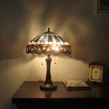 Load image into Gallery viewer, RADIANCE goods Tiffany-Style 2 Light Mission Table Lamp 16&quot; Shade
