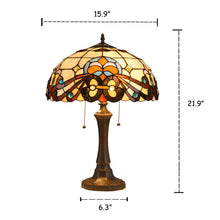 Load image into Gallery viewer, RADIANCE goods Tiffany-Style 2 Light Victorian Table Lamp 16&quot; Shade
