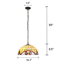 Load image into Gallery viewer, RADIANCE goods Victorian-Style 2 Light Inverted Ceiling Pendant 16&quot; Shade
