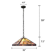 Load image into Gallery viewer, RADIANCE goods Mission-Style 2 Light Inverted Ceiling Pendant 16&quot; Shade

