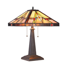 Load image into Gallery viewer, RADIANCE goods Tiffany-Style 2 Light Mission Table Lamp 16&quot; Wide
