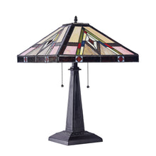 Load image into Gallery viewer, RADIANCE goods Tiffany-Style 2 Light Mission Table Lamp 16&quot; Wide
