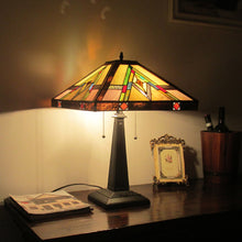 Load image into Gallery viewer, RADIANCE goods Tiffany-Style 2 Light Mission Table Lamp 16&quot; Wide
