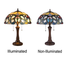 Load image into Gallery viewer, RADIANCE goods Tiffany-Style 2 Light Victorian Table Lamp 16&quot; Shade
