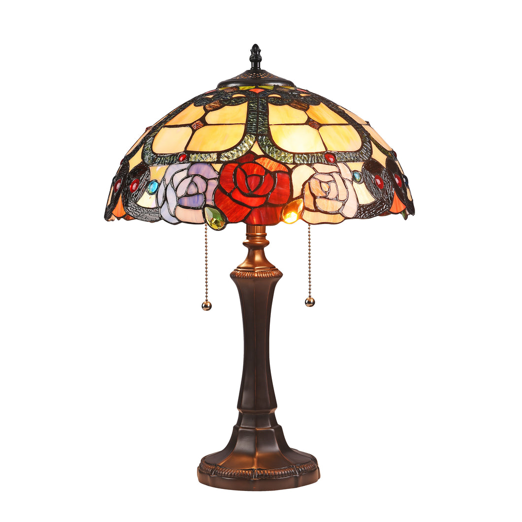 RADIANCE goods Tiffany-Style 2 Light Floral Table Lamp 16