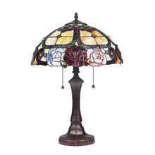 Load image into Gallery viewer, RADIANCE goods Tiffany-Style 2 Light Floral Table Lamp 16&quot; Wide
