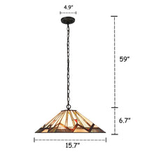 Load image into Gallery viewer, RADIANCE goods Mission-Style 2 Light Inverted Ceiling Pendant 16&quot; Shade
