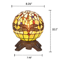 Load image into Gallery viewer, RADIANCE goods Tiffany-Style 1 Light Dragonfly Accent Lamp 8&quot; Wide
