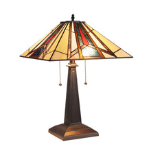 Load image into Gallery viewer, RADIANCE goods Tiffany-Style 2 Light Mission Table Lamp 16&quot; Wide
