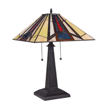 Load image into Gallery viewer, RADIANCE goods Tiffany-Style 2 Light Mission Table Lamp 16&quot; Wide
