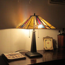 Load image into Gallery viewer, RADIANCE goods Tiffany-Style 2 Light Mission Table Lamp 16&quot; Wide
