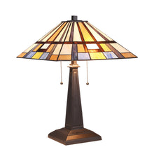 Load image into Gallery viewer, RADIANCE goods Tiffany-Style 2 Light Mission Table Lamp 16&quot; Wide
