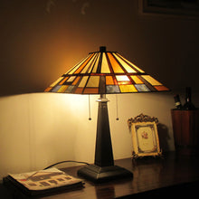 Load image into Gallery viewer, RADIANCE goods Tiffany-Style 2 Light Mission Table Lamp 16&quot; Wide
