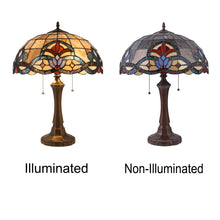 Load image into Gallery viewer, RADIANCE goods Tiffany-Style 2 Light Victorian Table Lamp 16&quot; Shade
