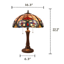 Load image into Gallery viewer, RADIANCE goods Tiffany-Style 2 Light Victorian Table Lamp 16&quot; Shade
