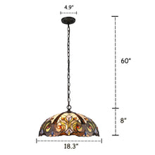 Load image into Gallery viewer, RADIANCE goods Victorian-Style 2 Light Inverted Ceiling Pendant 18&quot; Shade
