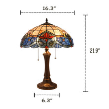 Load image into Gallery viewer, RADIANCE goods Tiffany-Style 2 Light Victorian Table Lamp 16&quot; Shade
