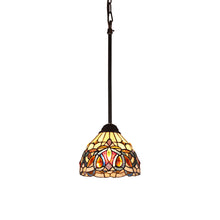 Load image into Gallery viewer, RADIANCE goods Victorian Tiffany-style Dark Bronze 1 Light Mini Pendant 8&quot; Wide
