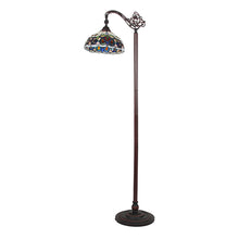 Load image into Gallery viewer, RADIANCE goods Victorian Tiffany-style Dark Bronze 1 Light Reading Floor Lamp 11&quot; Wide/62&quot; Tall
