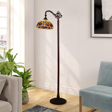 Load image into Gallery viewer, RADIANCE goods Victorian Tiffany-style Dark Bronze 1 Light Reading Floor Lamp 11&quot; Wide/62&quot; Tall
