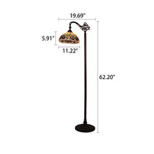 Load image into Gallery viewer, RADIANCE goods Victorian Tiffany-style Dark Bronze 1 Light Reading Floor Lamp 11&quot; Wide/62&quot; Tall
