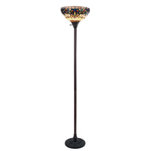 Load image into Gallery viewer, RADIANCE goods Victorian Tiffany-style Dark Bronze 1 Light Torchiere Lamp 14&quot; Wide/70&quot; Tall
