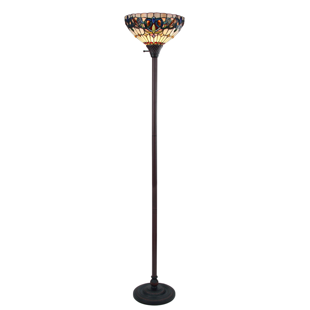 RADIANCE goods Victorian Tiffany-style Dark Bronze 1 Light Torchiere Lamp 14