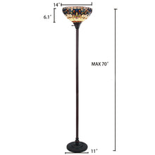 Load image into Gallery viewer, RADIANCE goods Victorian Tiffany-style Dark Bronze 1 Light Torchiere Lamp 14&quot; Wide/70&quot; Tall
