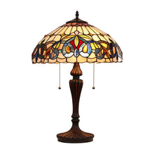 Load image into Gallery viewer, RADIANCE goods Victorian Tiffany-style Dark Bronze 2 Light Table Lamp 16&quot; Wide
