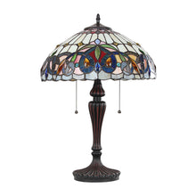 Load image into Gallery viewer, RADIANCE goods Victorian Tiffany-style Dark Bronze 2 Light Table Lamp 16&quot; Wide
