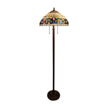 Load image into Gallery viewer, RADIANCE goods Victorian Tiffany-Style Dark Bronze 2 Light Floor Lamp 18&quot; Wide/66&quot; Tall
