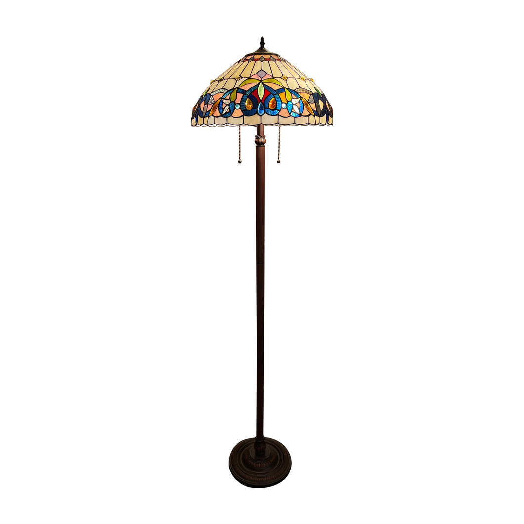 RADIANCE goods Victorian Tiffany-Style Dark Bronze 2 Light Floor Lamp 18