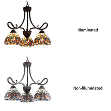 Load image into Gallery viewer, RADIANCE goods Victorian Tiffany-style Dark Bronze 3 Light Mini Chandelier 22&quot; Wide
