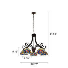 Load image into Gallery viewer, RADIANCE goods Victorian Tiffany-Style Dark Bronze 5 Light Large Chandelier 27&quot; Wide
