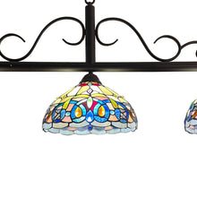 Load image into Gallery viewer, RADIANCE goods Victorian Tiffany-Style Dark Bronze 3 Light Island Pendant 45&quot; Wide
